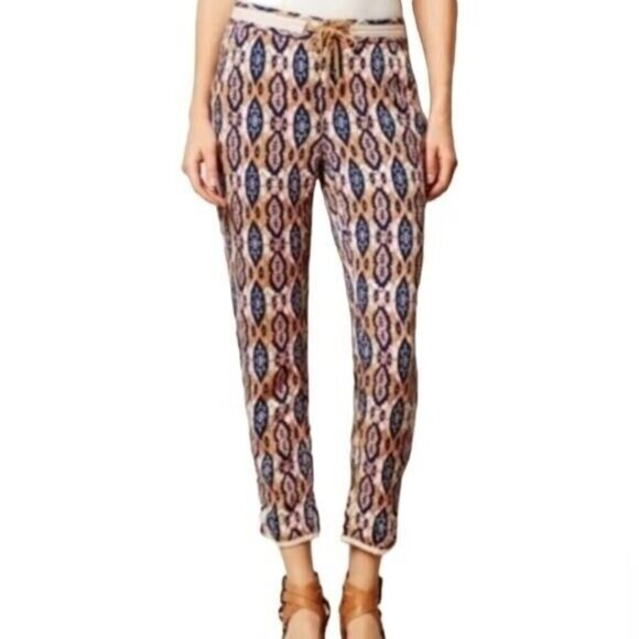 Pilcro and the Letterpress Pants - Pilcro and the Letterpress Anthropologie Paz Ikat Boho Drawstring Joggers Sz 27